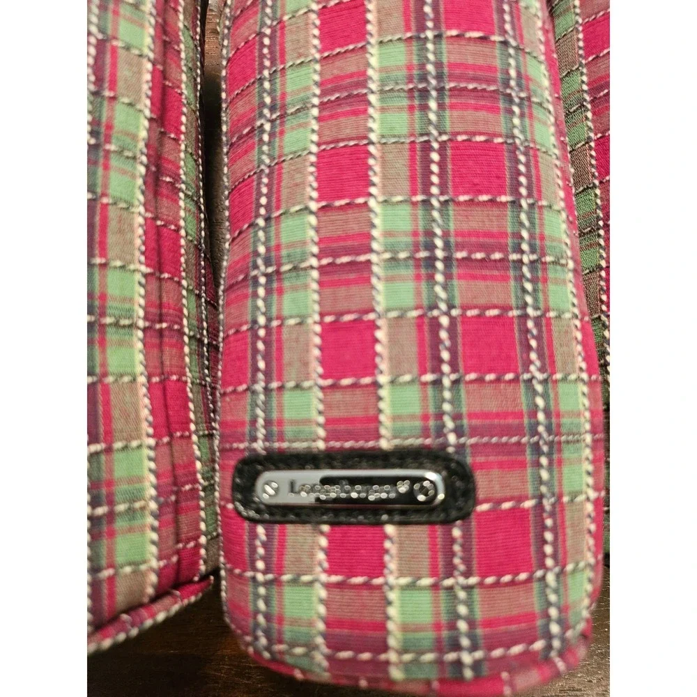 Longaberger Water Drink Bottle Beverage Lot of 6 Holiday Plaid Snap Handle